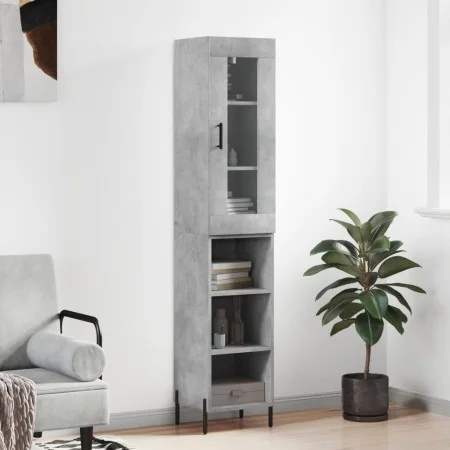Aparador de madera contrachapada gris hormigón 34,5x34x180 cm de vidaXL, Aparadores - Ref: Foro24-3199373, Precio: 94,65 €, D...