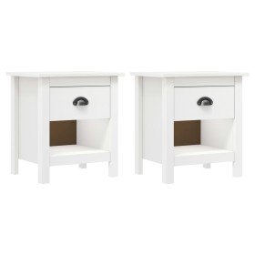 Mesitas de noche 2 uds Hill madera maciza de pino 46x35x49,5 cm Mesitas de noche 2 uds Hill madera maciza de pino 46x35x49,5 cm