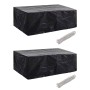 Funda de muebles de jardín 2 uds set ratán 8 personas 8 ojales