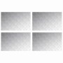 Placas en Cuadrícula 4 pcs Plateado 80 x 50 cm Aluminio
