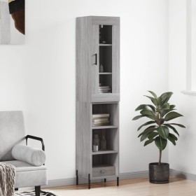 Tall Sonoma gray plywood sideboard 34.5x34x180 cm by vidaXL, Sideboards - Ref: Foro24-3199375, Price: 98,70 €, Discount: %
