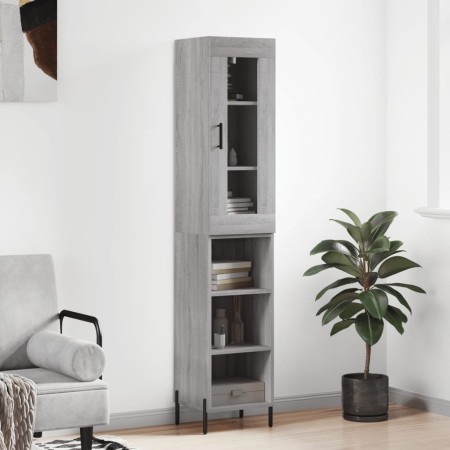 Aparador alto madera contrachapada gris Sonoma 34,5x34x180 cm de vidaXL, Aparadores - Ref: Foro24-3199375, Precio: 98,70 €, D...