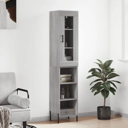 Tall Sonoma gray plywood sideboard 34.5x34x180 cm by vidaXL, Sideboards - Ref: Foro24-3199375, Price: 97,37 €, Discount: %
