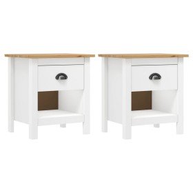 Mesitas de noche 2 uds Hill madera maciza de pino 46x35x49,5 cm Mesitas de noche 2 uds Hill madera maciza de pino 46x35x49,5 cm