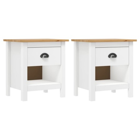 Mesitas de noche 2 uds Hill madera maciza de pino 46x35x49,5 cm