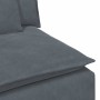 Sofá modular con reposabrazos y cojines gris oscuro 100 cm