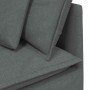 Sofá modular de esquina con cojines gris oscuro 100 cm