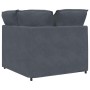 Sofá modular de esquina con cojines gris oscuro 100 cm