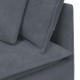 Sofá modular de esquina con cojines gris oscuro 100 cm