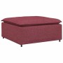 Sofá modular con reposapiés, color rojo vino, 100 x 100 x 48 cm