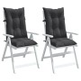 Cojines silla respaldo alto 2 uds tela gris antracita melange