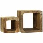 Unidad de Televisión 2 pcs Marrón Madera maciza de mango rugosa