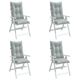 Cojines para silla respaldo alto 4 uds tela gris claro melange