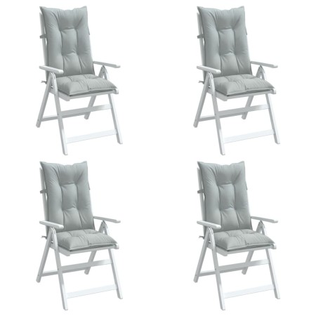Cojines para silla respaldo alto 4 uds tela gris claro melange