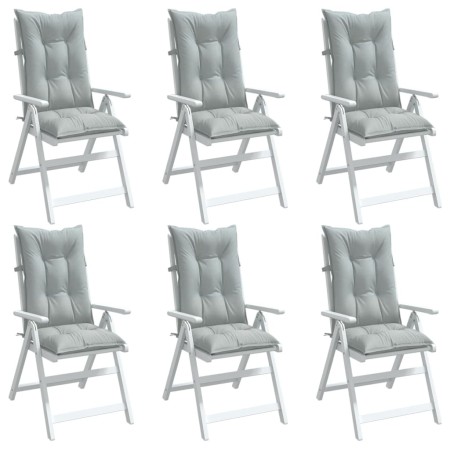 Cojines para silla respaldo alto 6 uds tela gris claro melange