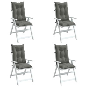 Cojines para silla respaldo alto 4 uds tela gris oscuro melange