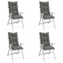 Cojines para silla respaldo alto 4 uds tela gris oscuro melange