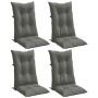 Cojines para silla respaldo alto 4 uds tela gris oscuro melange