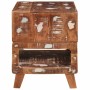 Mesas auxiliares con estante Multicolor madera maciza reciclada