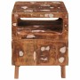 Mesas auxiliares con estante Multicolor madera maciza reciclada