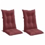 Cojines para silla respaldo alto 2 uds tela rojo tinto melange