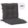 Cojines silla respaldo bajo 2 ud tela gris antracita melange