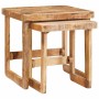 Mesas auxiliares 2 pcs Marrón madera maciza de mango
