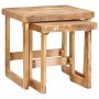 Mesas auxiliares 2 pcs Marrón madera maciza de mango