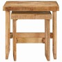 Mesas auxiliares 2 pcs Marrón madera maciza de mango