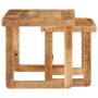 Mesas auxiliares 2 pcs Marrón madera maciza de mango
