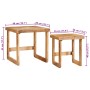 Mesas auxiliares 2 pcs Marrón madera maciza de mango