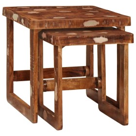 Mesas auxiliares Multicolor madera maciza reciclada