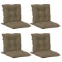 Cojines silla respaldo bajo 4 ud tela taupe melange 100x50x7 cm