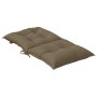 Cojines silla respaldo bajo 4 ud tela taupe melange 100x50x7 cm