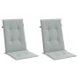 Cojines para silla respaldo alto 2 uds tela gris claro melange