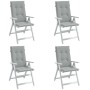 Cojines para silla respaldo alto 4 uds tela gris claro melange