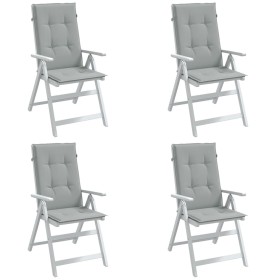 Cojines para silla respaldo alto 4 uds tela gris claro melange