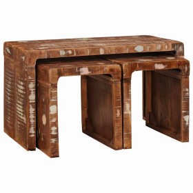 Mesas Nido 3 pcs madera maciza reciclada