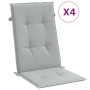 Cojines para silla respaldo alto 4 uds tela gris claro melange