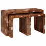 Mesas Nido 3 pcs madera maciza reciclada