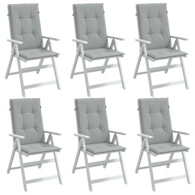 Cojines para silla respaldo alto 6 uds tela gris claro melange