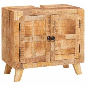Gabinete de Baño Madera de mango maciza y madera contrachapada en Tocadores de baño | Comprar online en Foro24