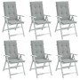 Cojines para silla respaldo alto 6 uds tela gris claro melange