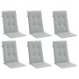 Cojines para silla respaldo alto 6 uds tela gris claro melange