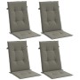 Cojines para silla respaldo alto 4 uds tela gris oscuro melange