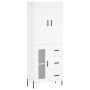 Hohes weißes Sperrholz-Sideboard 69,5 x 34 x 180 cm von vidaXL, Sideboards - Ref: Foro24-3199945, Preis: 176,58 €, Rabatt: %