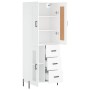 Hohes weißes Sperrholz-Sideboard 69,5 x 34 x 180 cm von vidaXL, Sideboards - Ref: Foro24-3199945, Preis: 176,58 €, Rabatt: %