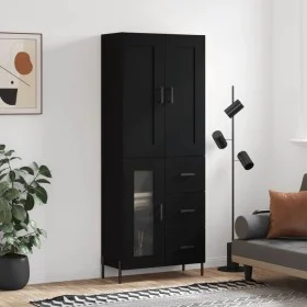 Aparador alto madera contrachapada negro 69,5x34x180 cm de vidaXL, Aparadores - Ref: Foro24-3199946, Precio: 191,14 €, Descue...