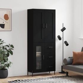 Hohes schwarzes Sperrholz-Sideboard 69,5 x 34 x 180 cm von vidaXL, Sideboards - Ref: Foro24-3199946, Preis: 193,53 €, Rabatt: %