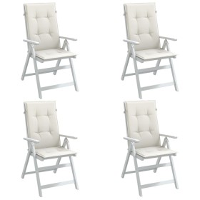 Cojines silla respaldo alto 4 uds tela crema melange 120x50x4cm